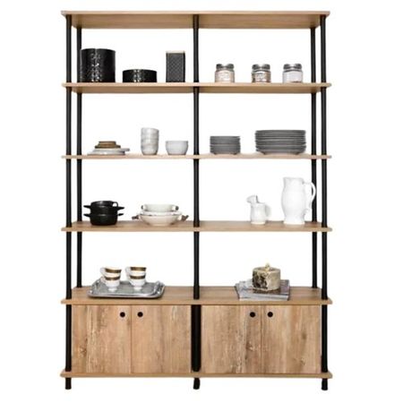 Biblioteca Industrial 2 Cuerpos DS Home 130 x 30 x 182 cm Roble Atakama