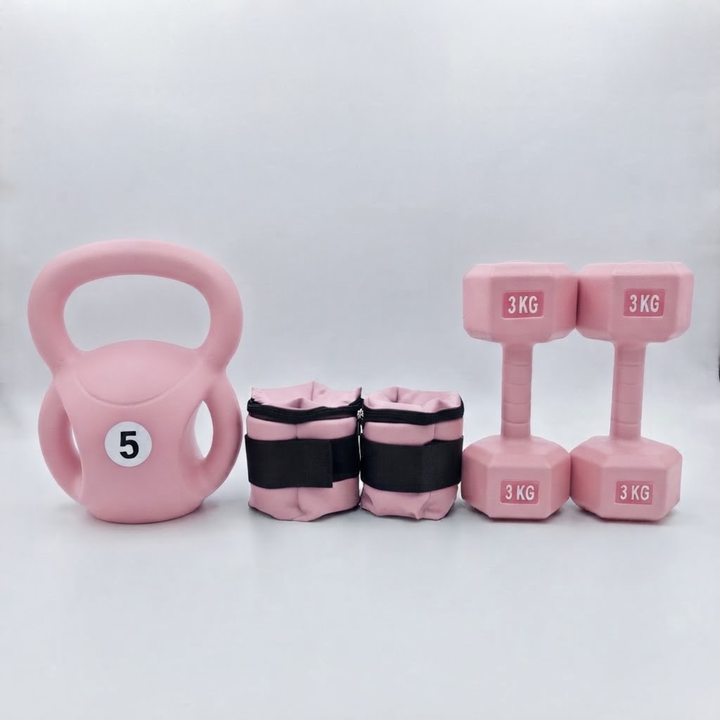 Pesa Rusa con Manijas Laterales 5 kg + Par de Tobilleras 1 kg + Par de Mancuernas 3 kg - Vista 4