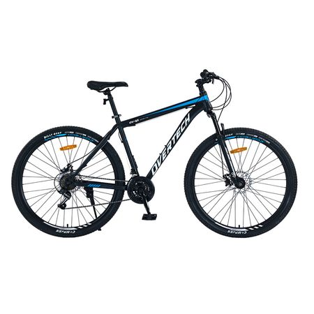 Bicicleta Mtb Overtech Q5, R29 21v Shimano, Freno Disco, Suspensión, Negro/Azul/Blanco, Talle XL