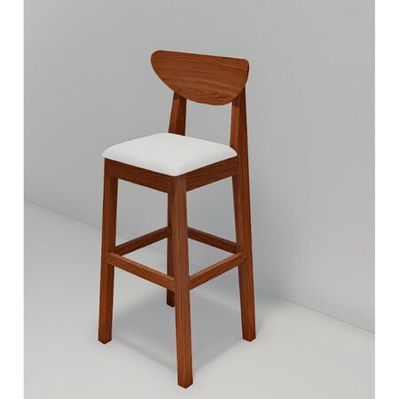 Banqueta Norway Ecocuero Con Respaldo Inmacol Cod: 138 Lustre Castaño