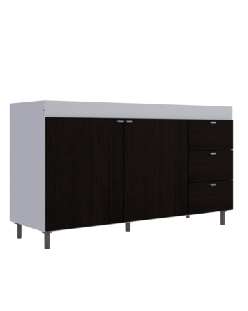 BAJO MESADA ORLANDI 4015 1.40 3C 2P BLANCO/WENGUE