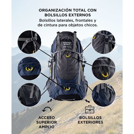 Mochila Mochilero South Port By Gadnic 70L Ideal Camping Trekking Super Resistente