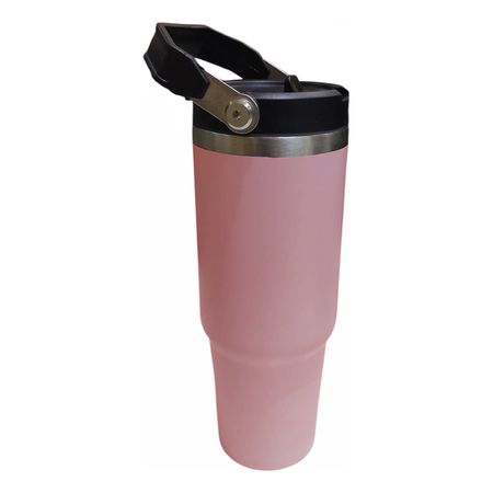 Vaso Termico Acero Inox Frio Calor Manija 900ml Tm Rosa Cts Color Rosa Nombre del diseno Liso