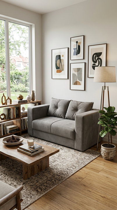 Sillon Yostin dos cuerpos color gris - Vista 3