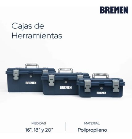 Set de 3 Cajas de Herramientas Plástica Bremen