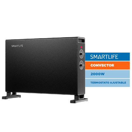 Calefactor Electrico Smartlife 2000W Portatil Negro