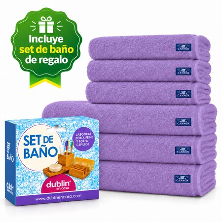 Combo X 3 Juegos de Toalla Y Toallón Cannon Hotelero 520gr