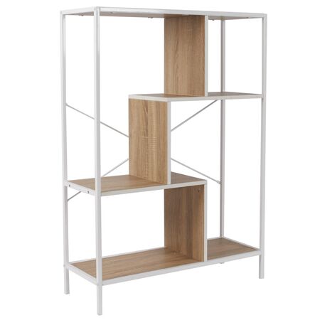 ESTANTERIA ATMA HOME EDISION BLANCO/MADERA 80X30X113CM TIPO INDUSTRIAL ATH-HD0079
