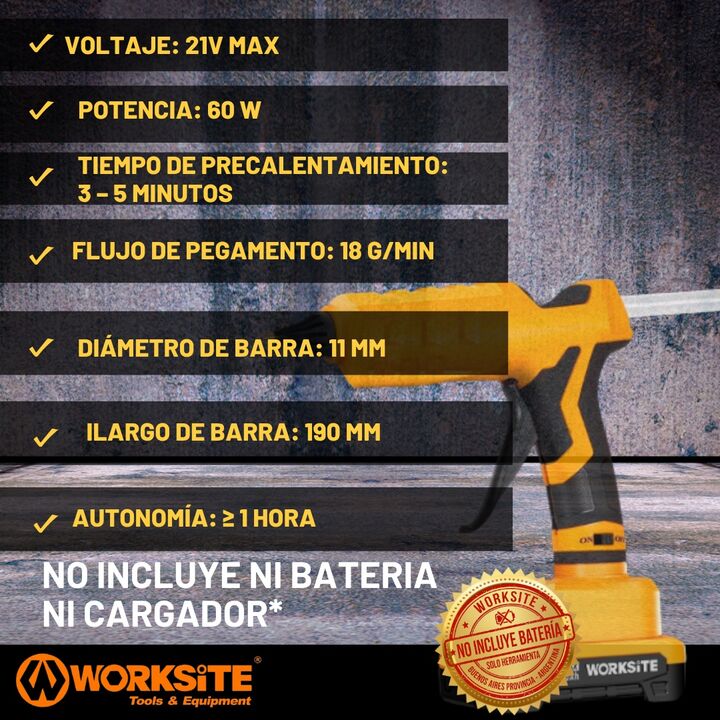 Pistola Engrasadora Worksite Inalambrica A Bateria 10000 Psi - Vista 4