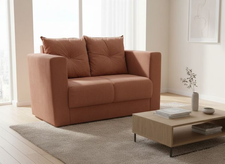 Sillon Yostin dos cuerpos color Terracota - Vista 2