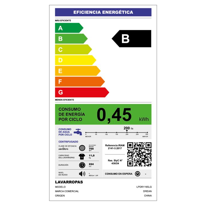 Lavarropas Drean LPDR1165LG 11 Kg Gris - Vista 8