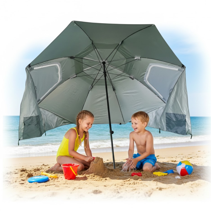 Sombrilla rompeviento Bynox Windbreaker playa 2x2m - Vista 1