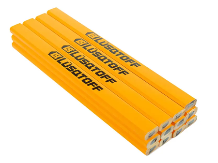 Pack X12 Unidades Lapiz Carpintero 18cm Lusqtoff L7022 Hb