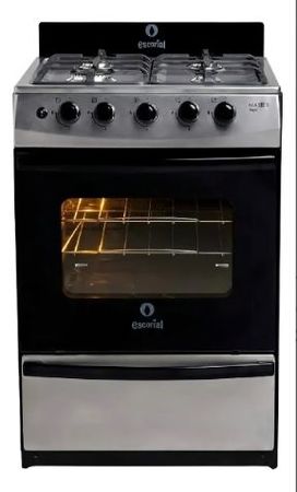 Cocina Escorial Master Style Multigas 4 hornallas Acero inoxidable puerta con visor