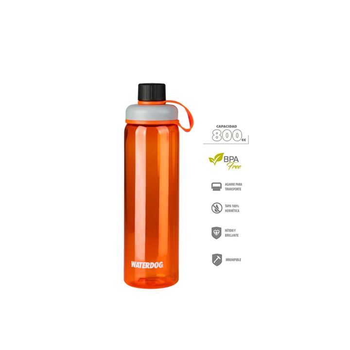 BOTELLA DEPORTIVA WATERDOG LIBRE DE PBA 800CC (C:NARANJA PB1) - Vista 3