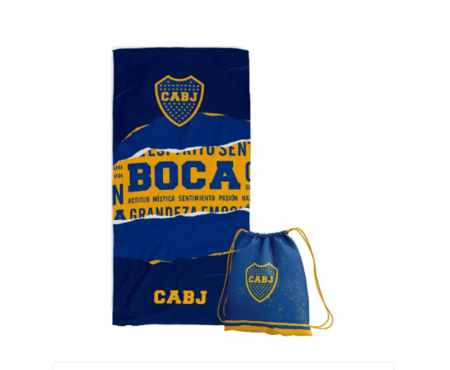 Toallon Boca Juniors con Mochila