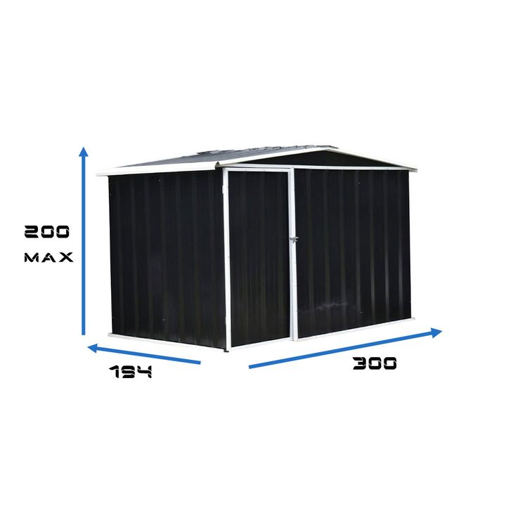 Armario Deposito Galpon de jardin Casi 3x2x2 Negro DON ACERO - Vista 2