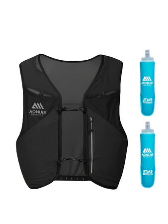 Kit Aonijie Chaleco de Hidratación 4L y 2 Botellas Unisex Trail running Negro