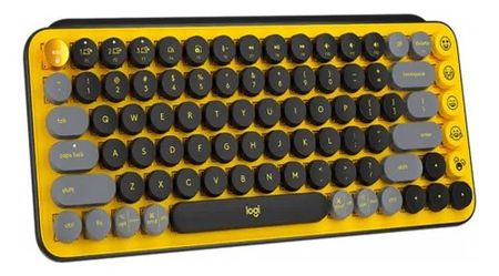 Teclado Logitech Pop Emoji Yellow Wireless Bluetooth