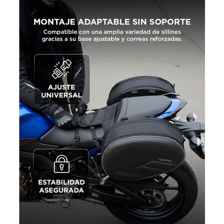 Bolso Doble Para Sillín de Moto Lateral Gadnic Impermeable 