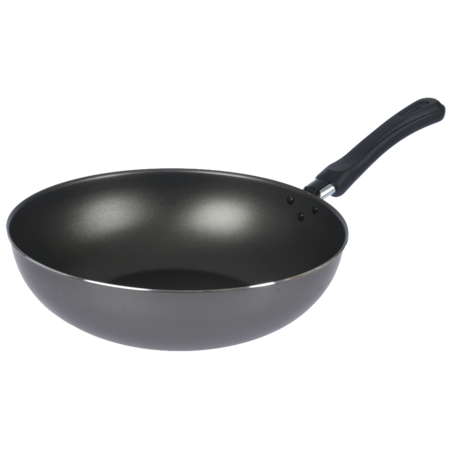 Wok Sarten 28 Cm Cocinar Antiadherente Aston Plata