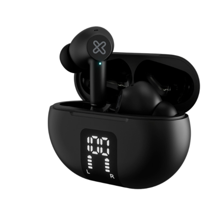 AURICULAR KLIPXTREME EDGEBUDS CANC SONIDO C/ IND LED  22HS  TWS IPX4 NEGRO  (KTE-755BK)
