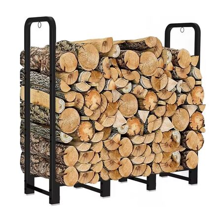 Soporte Porta Leña Gadnic Reforzado Estante Metálico Alta Resistencia Interior Exterior