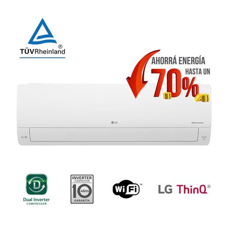 Aire Acondicionado Split Dual Inverter LG WiFi 6450w S4W24K231E Frio/Calor