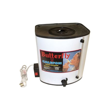 Calefon Butterfly 20 Lts Enlozado Grifo Bronce Aprobado