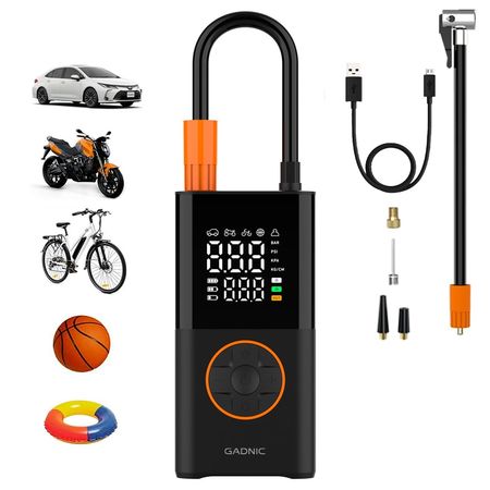 Compresor De Aire Portátil Gadnic Para Inflador De Neumáticos 50W Pantalla Dual LCD 150 PSI 17 Lmin