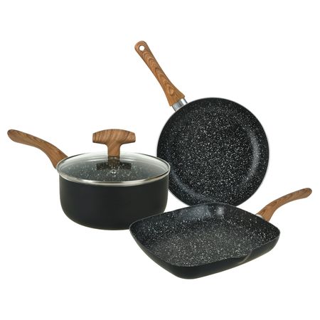 Bateria Bifera Cacerola Sarten Ceramica Antiadherente interior Ethno Aston