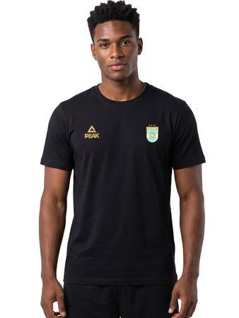 Remera Peak Selección Argentina Hombre Básquet Negro