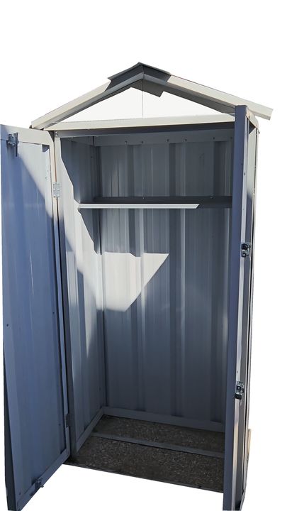 Armario Deposito Galpon de jardin 1x057x2 Blanco + piso + estante DON ACERO - Vista 3