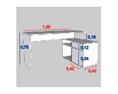 Escritorio Linea Home C/ Mueble 1pta 1caj 3048 Olmo/E Tables