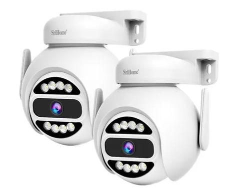 Kit x2 de Cámaras de Seguridad sh047 SriHome 4mp Audio De Pared o Techo