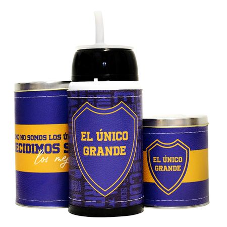 Combo mate listo, yerbera y azucarera Azul y oro