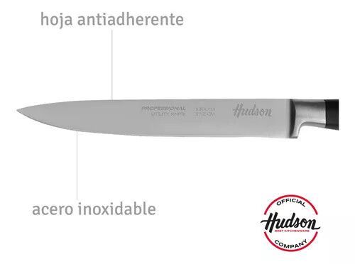 CUCHILLO UTILITARIO LÍNEA 5 PROFESSIONAL INOX. MANGO CON REMACHES NEGRO - Vista 4