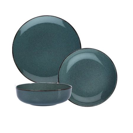 Set Vajilla 12 Piezas Plato Playo Postre Hondo Flate Envejecido