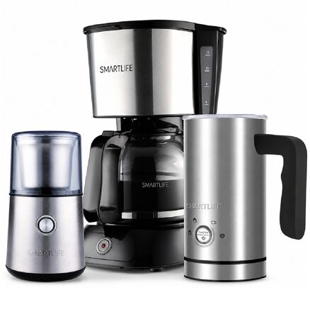 Combo Cafetería Smartlife en Casa Café de Filtro + Espumador + Molinillo 