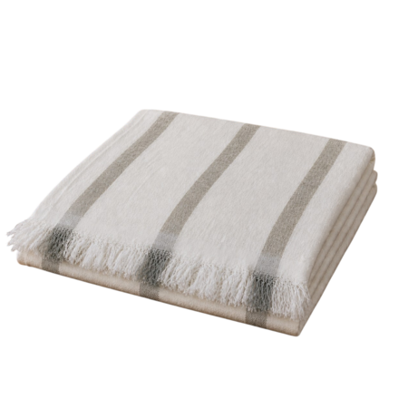 Manta Algodón 150x130 Premium Rayada Gris