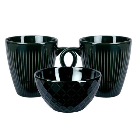 Set 3 unid Taza Jarro Mug con Bowl Compotera Dip Envejecidos Aston