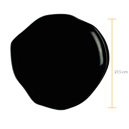 Plato Playo 27 Cm Negro Moderno Conceito Porcelana Germer Negro Conceito
