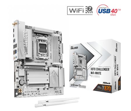 Mother ASRock (AM5) X870 Challenger WIFI White