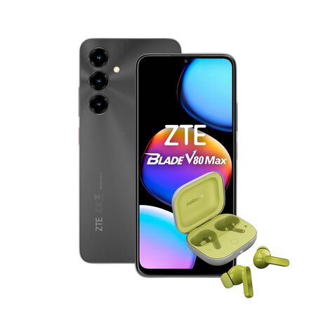 Combo ZTE V80 Max 4+256GB Negro + Moto Buds Guitar Green Banana