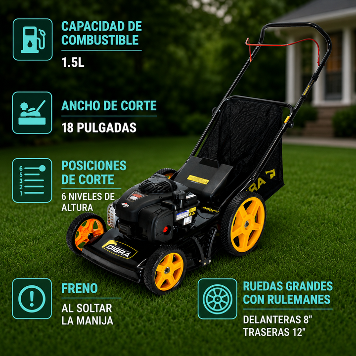 Cortadora De Cesped Naftera Dibra R68ne 18 Pulgadas 6 Cortes - Vista 3