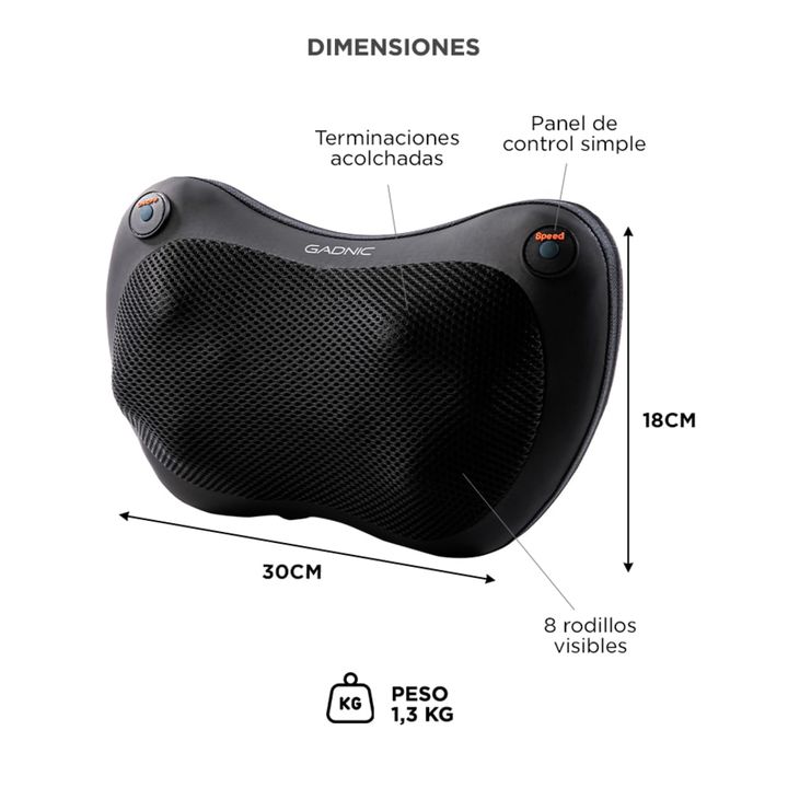 Masajeador Gadnic Wings Portátil Terapia de Calor 8 Nodos 2 Modos - Vista 6