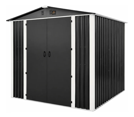 Cobertizo Caseta Deposito De Jardin 240x240x200 Acero Negro