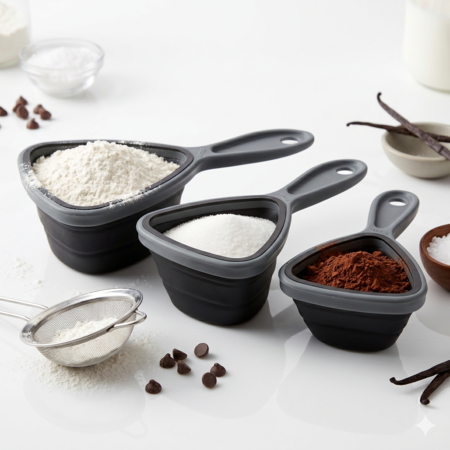 Set x 3 Cucharas Cucharitas Medidoras Plegables Silicona Aston