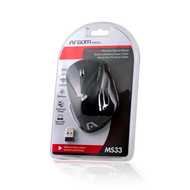 Mouse Óptico Inalámbrico Argomtech Maxi Ms33 Receptor Usb - Vista 7