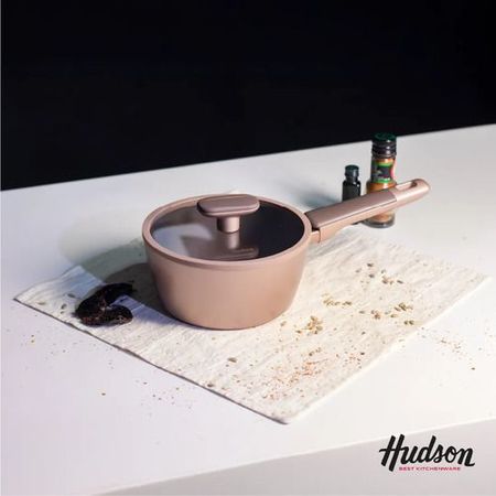 Olla Aluminio 18cm Inducción Antiadherente Línea Gala Hudson Rosa